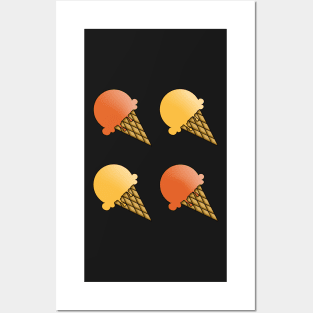 2 Flavor Ice Cream Pattern - Fall Palette Posters and Art